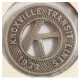 1939 KNOXVILLE TRANSIT TOKEN