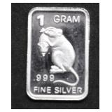 1 GRAM .999 SILVER BAR