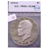 1978 S ANACS PF69+ DC IKE DOLLAR