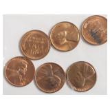 6 GEM BU 1955 S LINCOLN CENTS