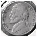 1939 S JEFFERSON NICKEL VF