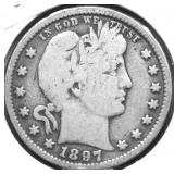 1897 BARBER QUARTER VG
