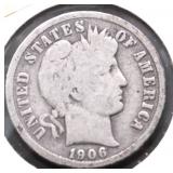1906 D BARBER DIME G
