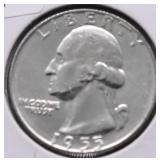 1955 D GEM BU WASHINGTON QUARTER