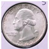 1945 S GEM BU WASHINGTON QUARTER