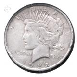 1922 PEACE DOLLAR VF