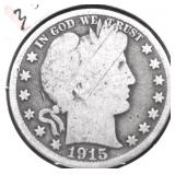 1915 S BARBER HALF DOLLAR G