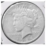 1924 PEACE DOLLAR VF