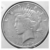1922 S PEACE DOLLAR VF