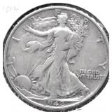 1942 S WALKING HALF DOLLAR VF