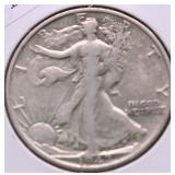 1942 S WALKING HALF DOLLAR VF
