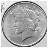 1922 CHOICE BU PEACE DOLLAR