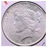 1922 CHOICE BU PEACE DOLLAR