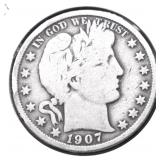1907 BARBER HALF DOLLAR G