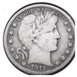 1911 BARBER HALF DOLLAR F