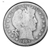 1905 BARBER HALF DOLLAR G