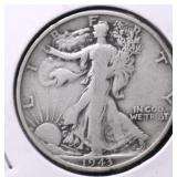 1943 S WALKING HALF DOLLAR F
