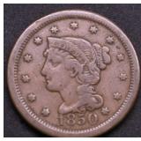1850 LARGE CENT VF