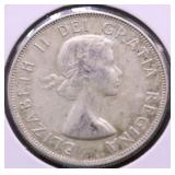 1958 CANADA SILVER 50 CENTS AU