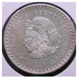 1948 CHOICE BU MEXICO SILVER 5 PESOS