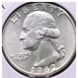 1962 D GEM BU WASHINGTON QUARTER