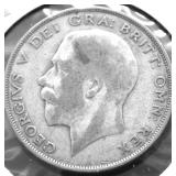1922 G BRIT SILVER 1/2 CROWN F