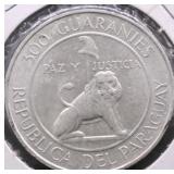 1973 PARAGUAY SILVER 300 GUARANIES CHOICE BU
