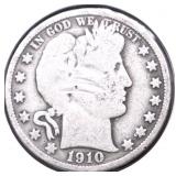 1910 BARBER HALF DOLLAR VG
