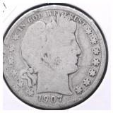 1907 D BARBER HALF DOLLAR G