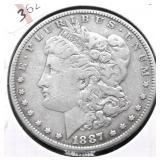 1887 MORGAN DOLLAR XF