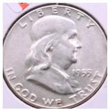 1955 CHOICE BU FRANKLIN HALF DOLLAR