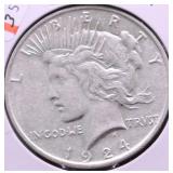 1924 PEACE DOLLAR XF