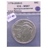 2026 D ICG MS67 50 CENTS