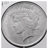 1922 PEACE DOLLAR VF