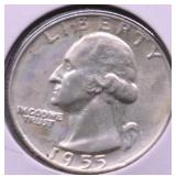 1955 D GEM BU WASHINGTON QUARTER
