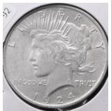 1924 PEACE DOLLAR AU