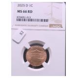 2025 D NGC MS66 LINCOLN CENT