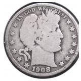 1908 O BARBER HALF DOLLAR G
