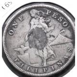 1908 S US PHILIPPINES SILVER PESO  VF DETAILS