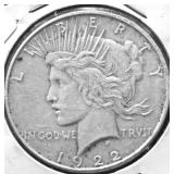 1922 PEACE DOLLAR XF