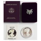1986 PROOF SILVER EAGLE W BOX PAPERS