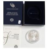 2020 W SILVER EAGLE W BOX PAPERS