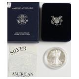 2001 PROOF SILVER EAGLE W BOX PAPERS
