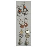 4 PAIR OF STERLING SILVER EAR RINGS