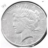 1923 S PEACE DOLLAR AU