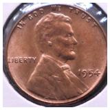 1954 GEM RED LINCOLN CENT