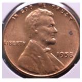1958 CHOICE BU RED LINCOLN CENT
