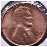 1953 S GEM RED LINCOLN CENT