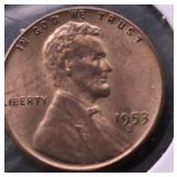 1953 S GEM RED LINCOLN CENT