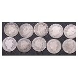 10 BARBER DIMES